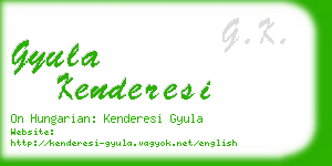 gyula kenderesi business card